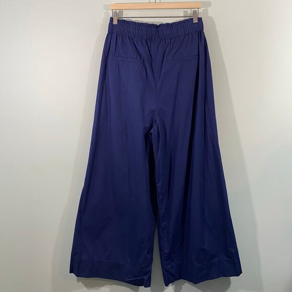 Maeve By Anthropologie Women Navy Super High Rise Wide Leg Pull On Pants Size M - Picture 5 of 8